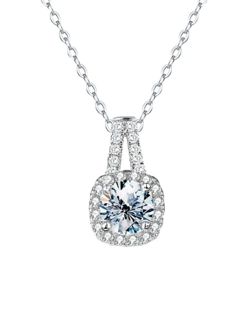 1.0 ct [white Mosan diamond] 925 Sterling Silver Moissanite Geometric Dainty Necklace